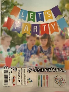 Let’s Party Türbanner - Fun Party Eingang Schild Dekoration - Bild 1 von 1