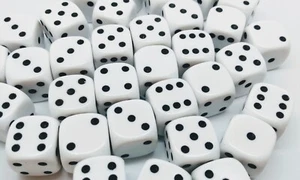 Dice 14mm with spots. Packs of 25 - Picture 1 of 19