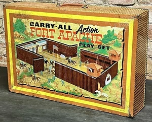 Vintage 1968 Marx Fort Apache Carry All Action Playset 4685 Metal Case w/ Latch - Picture 1 of 14