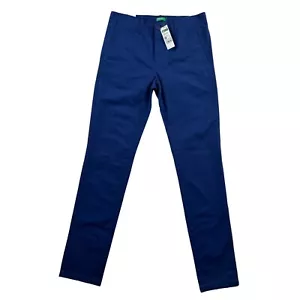 NEW Benetton Blue Slim Fit Chino Pants US 28 - Picture 1 of 9