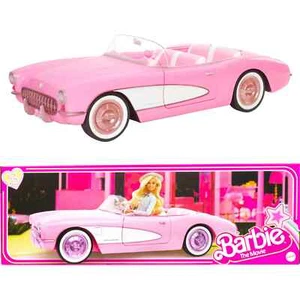NEW Barbie The Movie Collectible Car, Pink Corvette Convertible - Picture 1 of 8