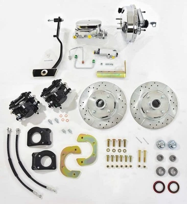 Ford Mustang 1967-1970 conversión de freno de disco delantero 4 orejetas 6 cilindros cromo Foto 1 de 4