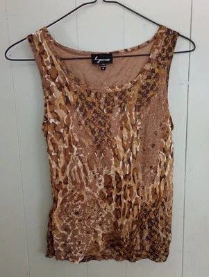 Lynn Ritchie Tank Top 100% Silk Medium Brown Breathable Shirt - Image 1 of 4