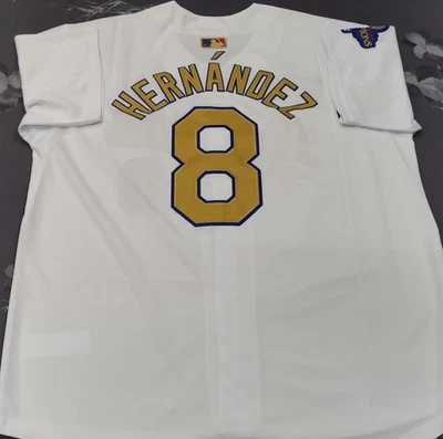 Enrique Hernandez #8 Dodgers Gold Collection White Sewn Stitched Jersey. - Image 1 of 4