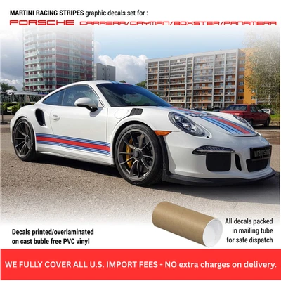 Martini Racing stripes Full Set for Porsche Carrera / Cayman / Boxster  - Image 1 of 4