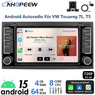 8Core 4+64G Android Radio Carplay Für VW Touareg 7L, T5 Serie GPS Navi BT Kamera - Bild 1 von 4