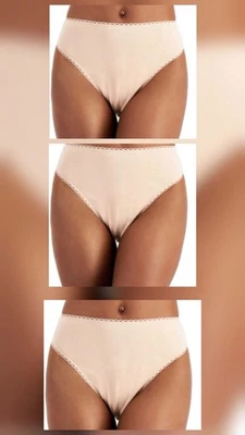 Ropa interior corta Charter Club Everyday de algodón de corte alto, (desnuda), mediana.  Pack De 3 Foto 1 de 3