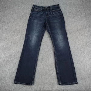 BKE Buckle Jeans Mens 33x34 Blue Denim Tyler Straight Stretch Denim Whisker 33L - Picture 1 of 10
