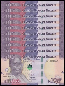Nigeria 100 Naira, 2014, P-41a, UNC Commemorative X 10 PCS - Picture 1 of 2