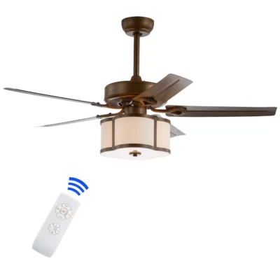 JONATHAN Y JYL9604A Edith 52" 3-Light Metal/Wood LED Ceiling Fan with Remote ... - Image 1 of 3