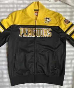 MITCHELL & NESS Full Zip Track Jacket Pittsburgh Penguins Lrg Excellent (22X27)