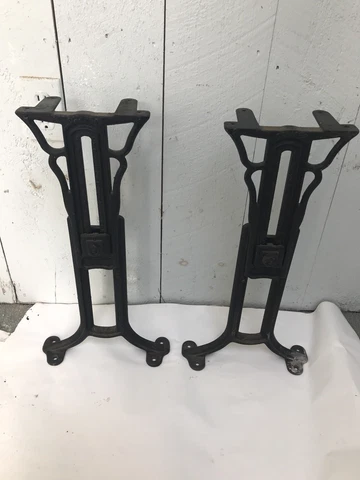 Rare G.A. Bobrick Patent Applied For Cast Iron Industrial ADJUSTABLE TABLE Legs Cover