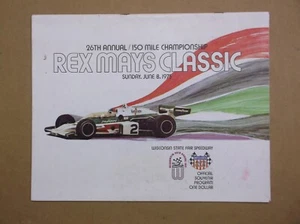 1975 USAC REX MAYS CLASSIC Car Race PROGRAM~Milwaukee~JOHNNY RUTHERFORD~A.J Foyt - Picture 1 of 6
