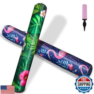 Extra Large Inflatable Swim Pool Noodles - 2 Pack Soft Fabric Covered Large N - Picture 1 of 5