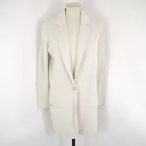 Amina Rubinacci Blazer Grau Leinenmischung Strick Lang Einreiher Gr. 42 / 10 - Bild 1 von 6