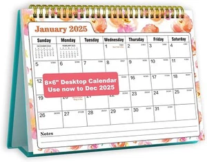 Small Desk Calendar 2025 - Standing 2025 Desk Calendar, OCT. 2024 - DEC. 2025, 8 - Picture 1 of 3