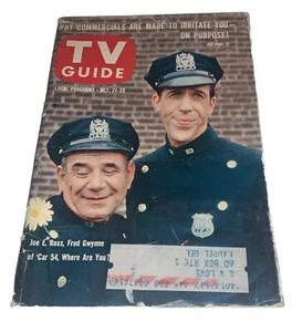 TV Guide Magazine October 21 1961 Joe E. Ross Car 54 Washington DC Area Edition - Picture 1 of 10