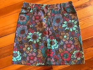 BODEN Floral Print Corduroy Short Mini Skirt - Size UK 14L NEW - Picture 1 of 3