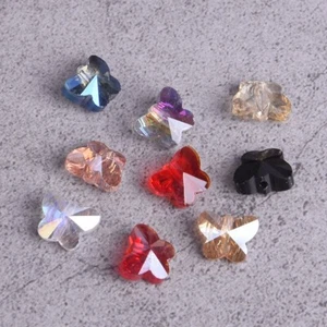 20pcs 10mm Butterfly Shape Colorful Plated Faceted Crystal Glass Loose Beads - Picture 1 of 13