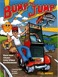 Bump N Jump Arcade Game FLYER Original 1983 Video Game Art Double Sided Retro - Picture 1 of 2