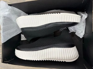 SM New York Katie Damen-Slipper schwarz Strick mit weißem Plateau 9 - Bild 1 von 5