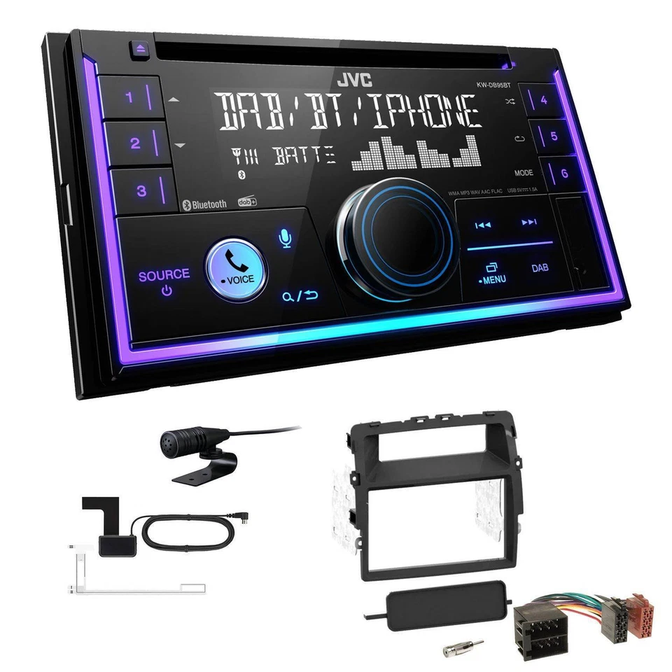 JVC 2-DIN MP3 Autoradio Bluetooth DAB für Renault Trafic II Facelift schwarz