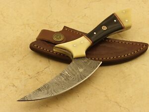 Custom Handmade Damascus Steel Tactical Knife Full Tang knife + sheath 
