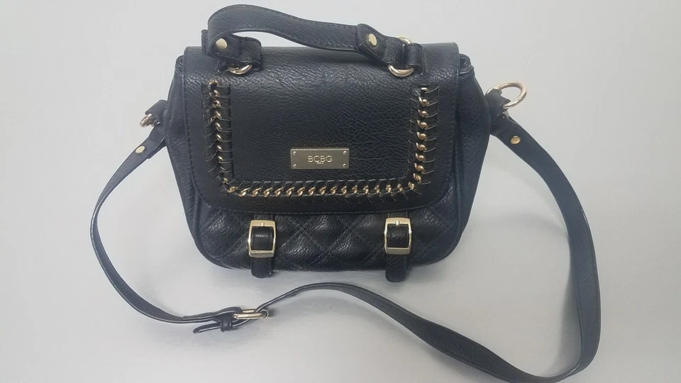 Auténtico bolso de hombro de mano vintage BCBG PARIS - negro. Foto 1 de 4