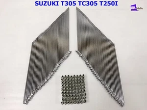 Fit SUZUKI T305 TC305 T250I   FRONT & REAR SPOKE SET CHROME  #BI5563# - Picture 1 of 7