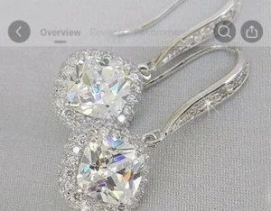 Beautiful Dangling Earrings With Clear Rhinestones Perfect For All Occasions,... - Picture 1 of 2