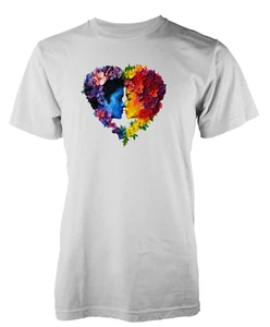 Pride The Kiss Flowers Loveheart Lovers Rainbow LQBTQ Tshirt Adult & Kids - Picture 1 of 20