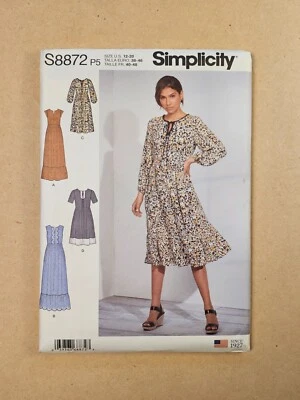 Simplicity Sewing Pattern 8872 Size 12-20 Misses' Pullover Tiered Dress - image 1 of 2