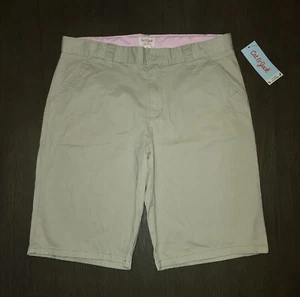 NEW GIRLS CAT & JACK KHAKI UNIFORM SHORTS SIZE 18 - Picture 1 of 2
