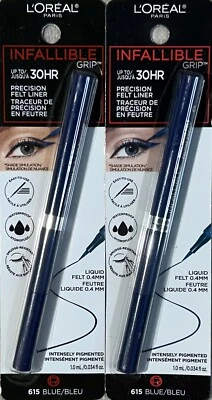 (2) Loreal Infallible Precision Felt Liner Sealed 0.034 fl oz 615 - Blue - Image 1 of 2