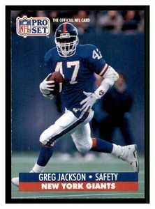1991 Pro Set #66 GREG JACKSON RC New York Giants ~C2D