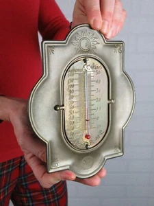 Besonder Thermometer von der Wand Messing Mit Diverse Scale Old-Time Fine Xx Sec - Bild 1 von 9