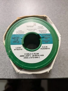 Alambre de soldadura Kester 24-9574-1406, núcleo de colofonia, sin plomo, K100LD, 3,3%, 0,025" - Imagen 1 de 1