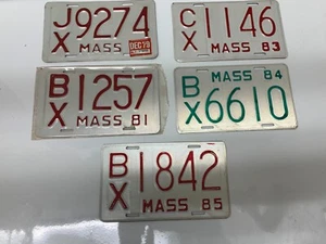 1979. 81, 82, 83, 84, 85 Massachusetts MOTORCYCLE License Plates Lot Set & misc - Picture 1 of 7