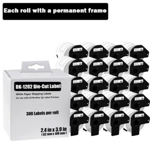20ROLLS 62mmx100mm Shipping Label 2-3/7" x 4" Compatible Brother QL-500 DK-1202 - Picture 1 of 23