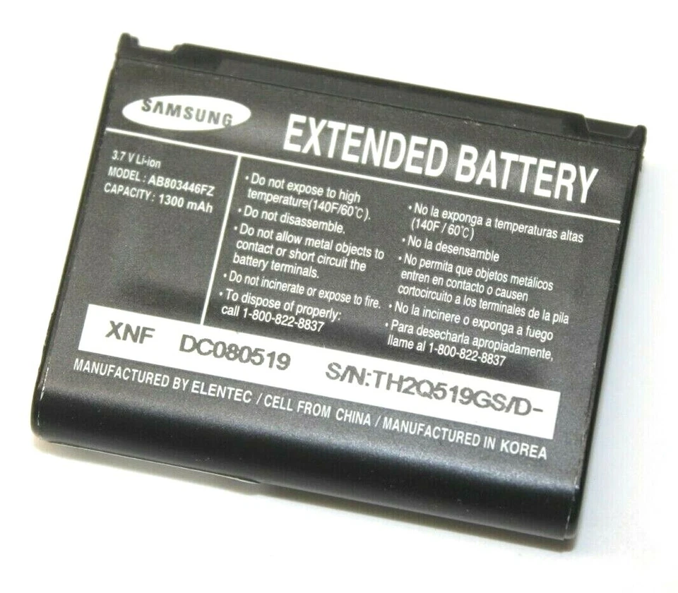 Batería de iones de litio extendida de repuesto Samsung AB803446FZ 3,7 V 1300 mAh para U740 Foto 1 de 1