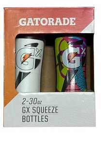 Gatorade GX Squeeze Water Bottles 30 Ounce, White & Pink, 2 Pack - Picture 1 of 3