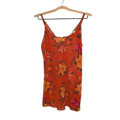 Vestido Cami Floral Lencería Victorias Secret Transparente Sin Mangas Naranja Rosa Amarillo M Foto 1 de 4