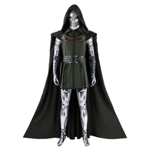 Cosplay Fantastic Four Doctor Doom Jumpsuits Cloak Mask Costume Halloween Suits - Picture 1 of 12