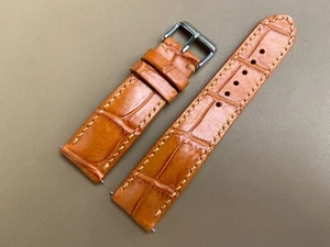 26mm 24mm 22mm 21mm 20mm 19mm 18mm 16mm Orange alli../ Leather Watch Strap Band - Picture 1 of 10