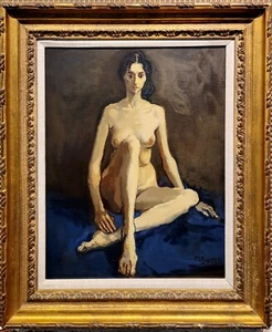 Moses Soyer - Modell sitzender Akt - Ölgemälde - Bild 1 von 10