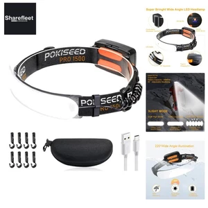 Linterna frontal LED, recargable, superbrillante, 1500 lúmenes, 230° ancho faro... - Imagen 1 de 10