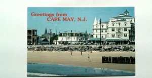 Cartolina d'epoca Cape May NJ architettura vittoriana spiaggia retro diviso - Foto 1 di 2