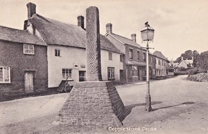 FJF Vintage Postkarte, Copplestone Kreuz, Copplestone, Crediton zeigt Geschäfte/Gasthof? - Bild 1 von 1