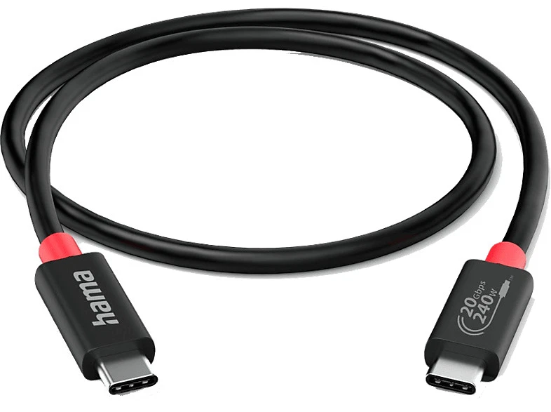 Cable USB - Hama 00200788 USB-C-USB-C 20 Gbps 240W 8k 2m Negro
