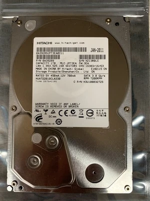 1TB Desktop Hard Drive, Hitachi, 7200 RPM 3.5" SATA, Tested FREE SHIPPING - Image 1 of 2